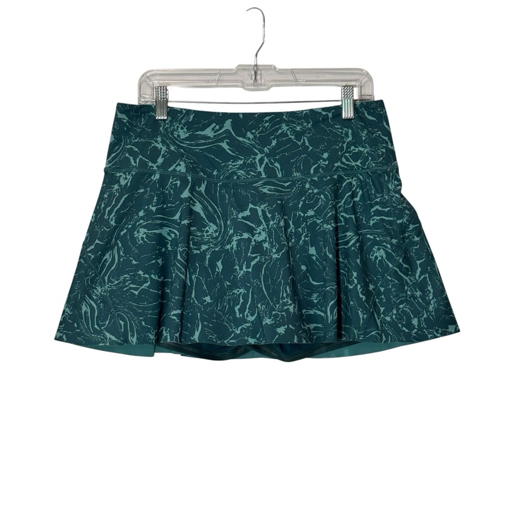 Athleta Tennis Skort Women's Large Green Marble Print Athletic Golf Pickleball